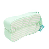 ZIPPER CAN COOLER GREEN & WHITE STRIPE